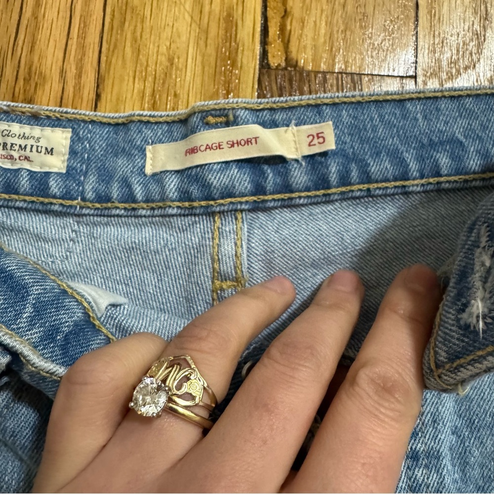 Levi's Light Blue High Waist Denim Shorts - Picture 6 of 6